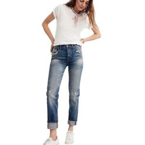 Madewell 25x28 Cruiser Straight Leg High Rise Waisted Jeans in Selvedge 0008